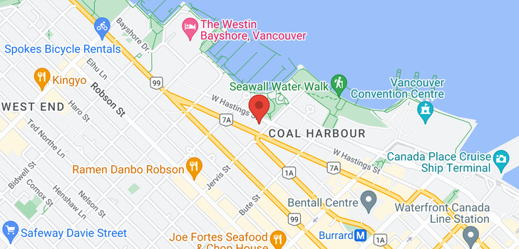 map of 1305 555 JERVIS STREET